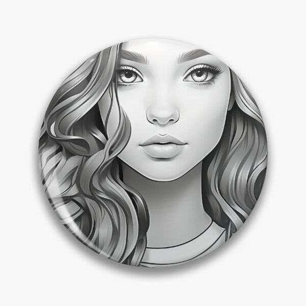 Item preview, beautiful young girl with gorgeous hair t-shirts shades of gray that need to be colored designed and sold by naivnoia.