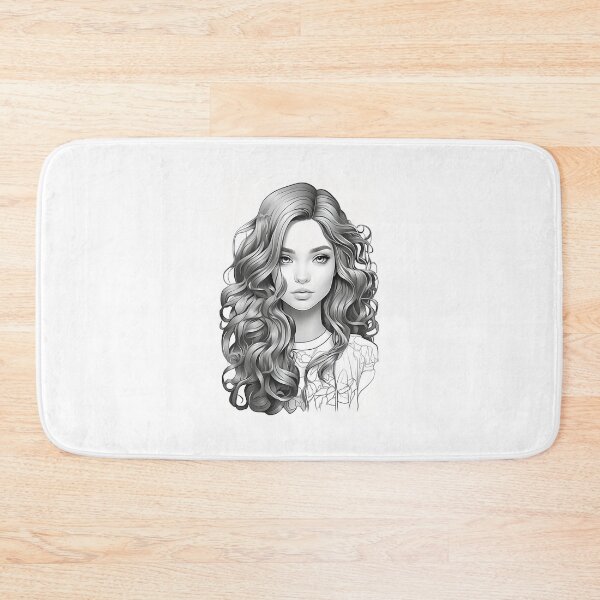 Item preview, beautiful young girl with gorgeous hair t-shirts shades of gray that need to be colored designed and sold by naivnoia.