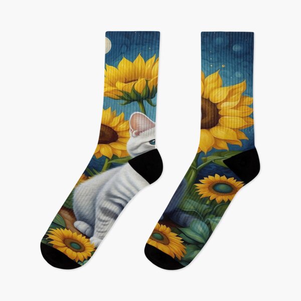 Item preview, cute kitty british shorthair cat with sunflowers  designed and sold by dimaxstore.