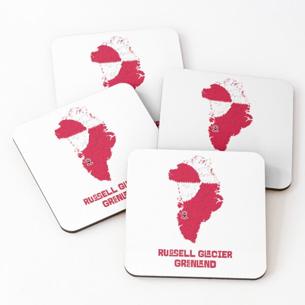 Item preview, Russell Glacier Greenland Map Red White Kalaallit Nunaat designed and sold by GraTEEtude.