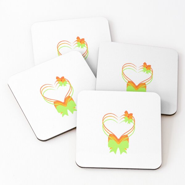 Item preview, Copy of Orange Valentines Day Hearts with 3 Ribbons designed and sold by Pattern Hub.