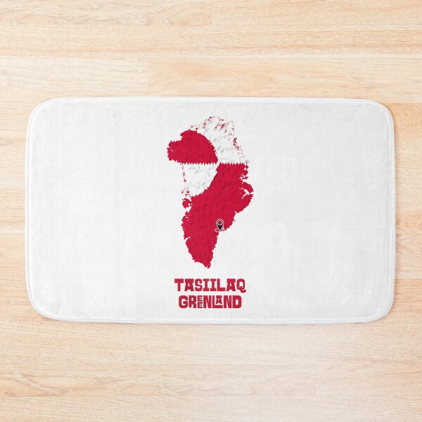Item preview, Red White Greenland Map Tasiilaq Kalaallit Nunaat designed and sold by GraTEEtude.