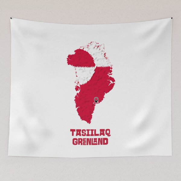 Item preview, Red White Greenland Map Tasiilaq Kalaallit Nunaat designed and sold by GraTEEtude.
