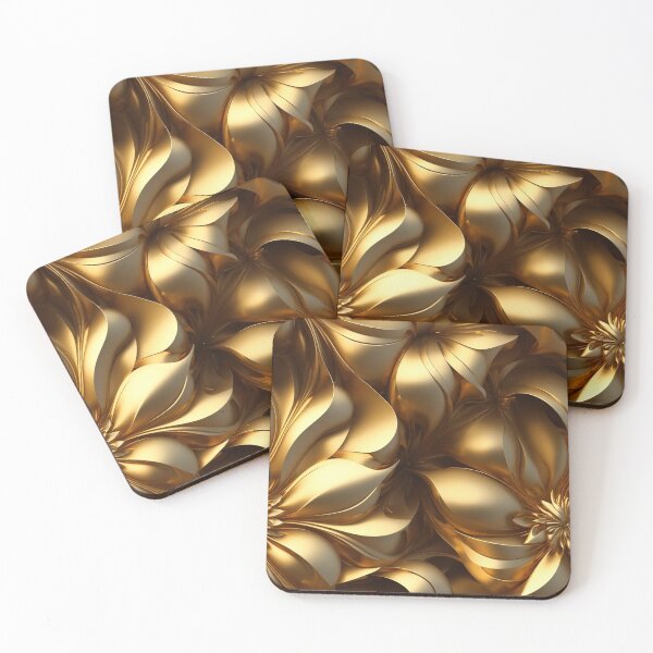 Item preview, 3d gold flower pattern designed and sold by CoolPixels.