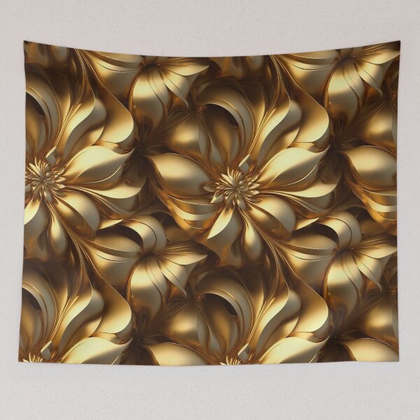 Item preview, 3d gold flower pattern designed and sold by CoolPixels.