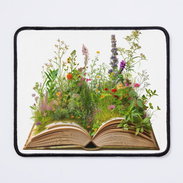 Item preview, flowers on books, book pages, notebooks, magical world, magical creatures, world of books, creatures on book pages, book clipart, digital paper craft, nursery art, card making designed and sold by Witoon077.