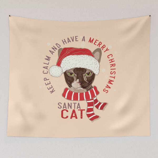 Item preview, Keep Calm and Have a Merry Christmas - Santa Cat designed and sold by LazyCaat.