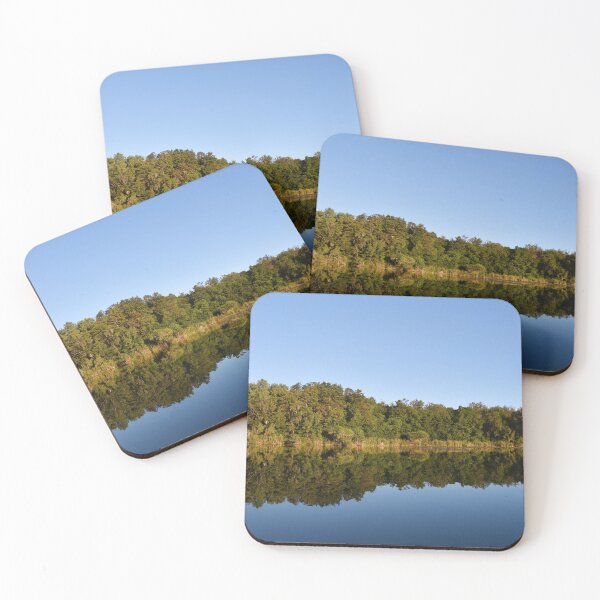 Item preview, A tree-lined river bank reflected in the water. designed and sold by EAnneH.