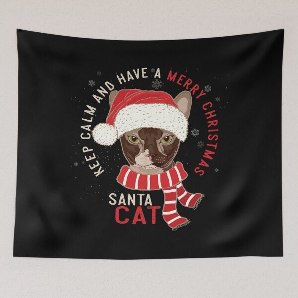 Item preview, Keep Calm and Have a Merry Christmas - Santa Cat designed and sold by LazyCaat.