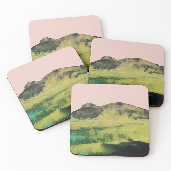 Item preview, Arthurs Seat Edinburgh  in Pink and Greed designed and sold by Leufia.