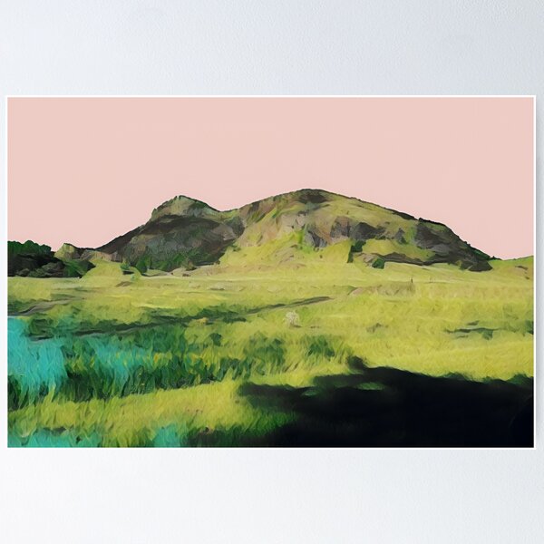 Item preview, Arthurs Seat Edinburgh  in Pink and Greed designed and sold by Leufia.