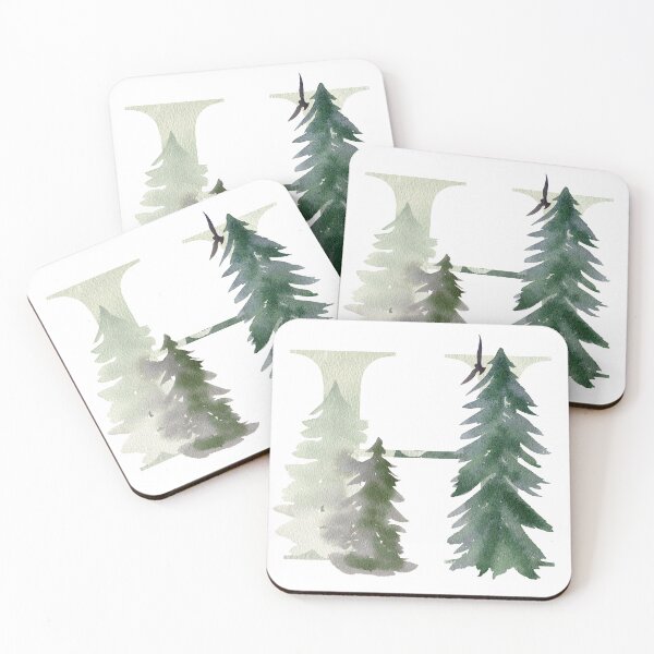 Artikelvorschau, Watercolor forest letter H.  entworfen und verkauft von tapilipa.
