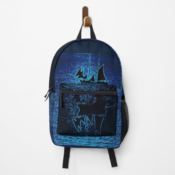Item preview, Sailboat at Night, Boat at Sea, Midnight Blue designed and sold by IdoFriedmanArt.