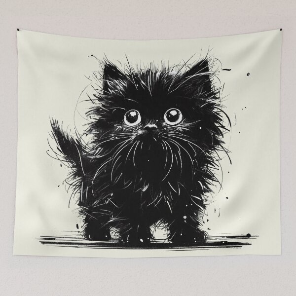 Item preview, Enigmatic Black Cat | Whiskered Night Prowler designed and sold by RuyaFab.