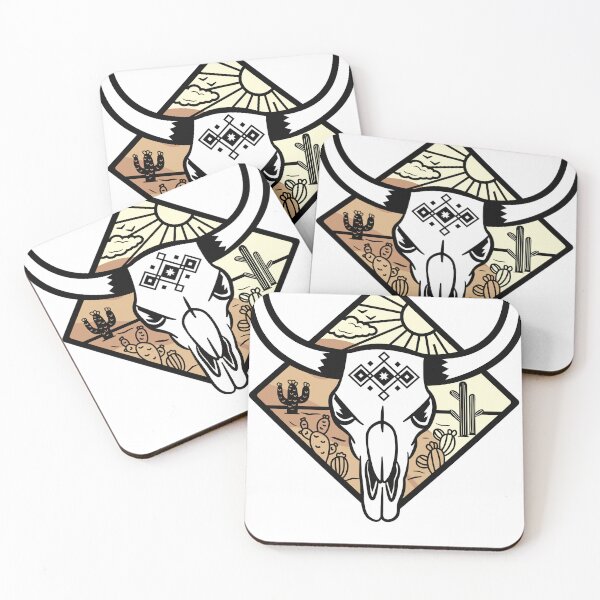 Item preview, Cow Skull with desert background  designed and sold by Kate Made ART.