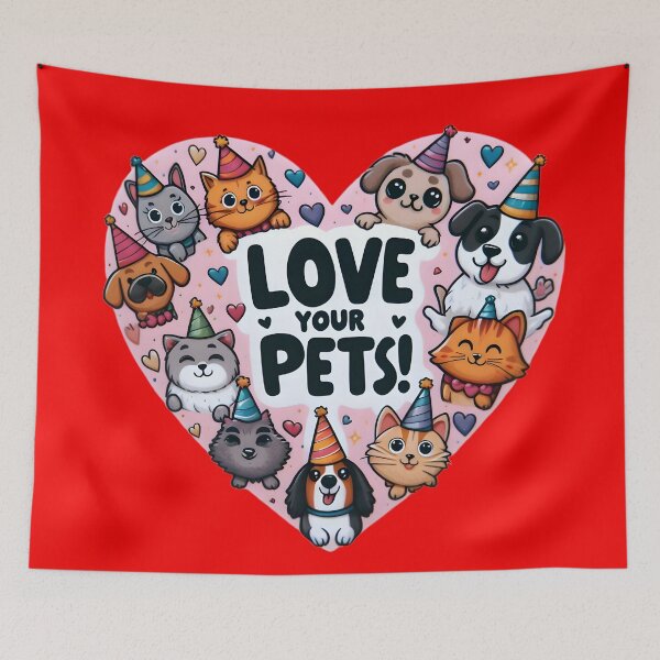 Item preview, Paws in Harmony: Love on Pet Day's Canvas designed and sold by AI-Only Creations.