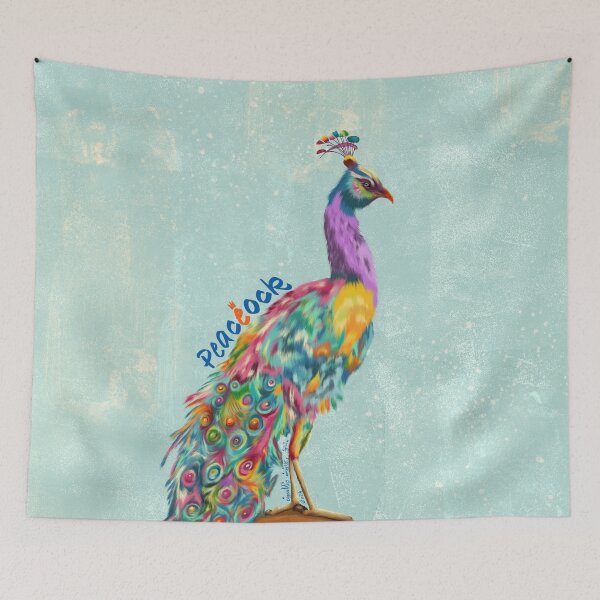 Item preview, colorful peacock, for a colorful better world, peaceock designed and sold by eigenart-sylvia.