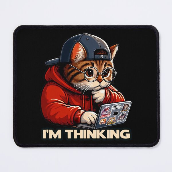 Item preview, I'm Thinking meme Tabby Cat designed and sold by plushism.