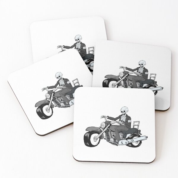 Item preview, Skeleton Man riding a motorbike designed and sold by SilentlyRob668.