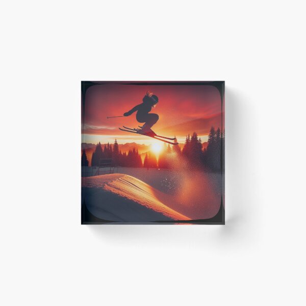 Item preview, Woman's Ski Jumping Sunset designed and sold by HeadTurningArt.