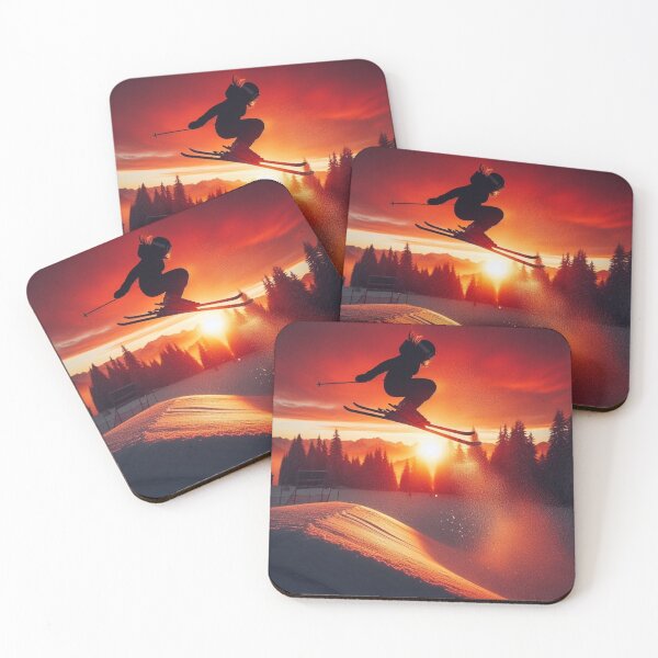 Item preview, Woman's Ski Jumping Sunset designed and sold by HeadTurningArt.