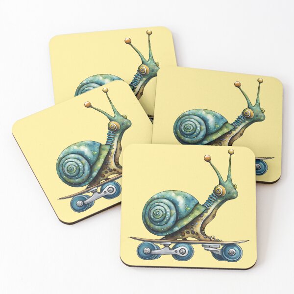 Item preview, snail on roller skates designed and sold by Niktarka.