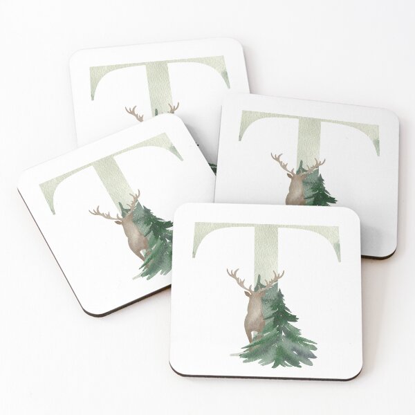 Artikelvorschau, Watercolor forest letter T.  entworfen und verkauft von tapilipa.