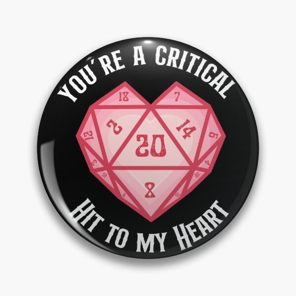 Item preview, D20 Heart: Dnd Valentines heart for d&d players: Critical hit to my heart. designed and sold by DungeonAtelier.