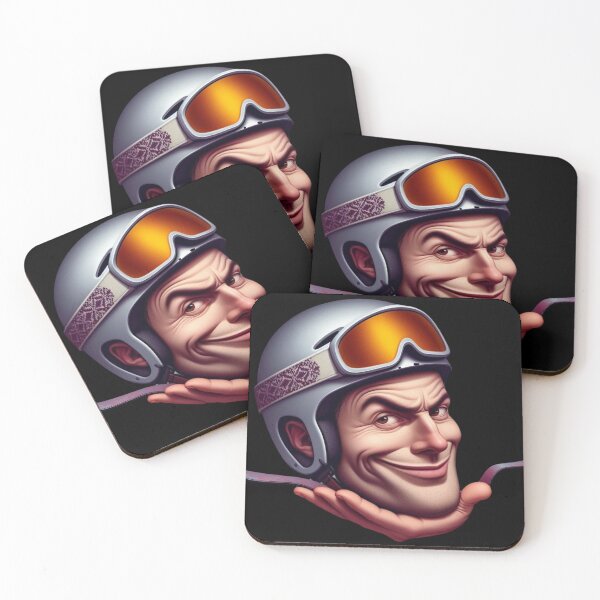 Item preview, Funny Skiers Face designed and sold by HeadTurningArt.