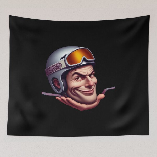 Item preview, Funny Skiers Face designed and sold by HeadTurningArt.