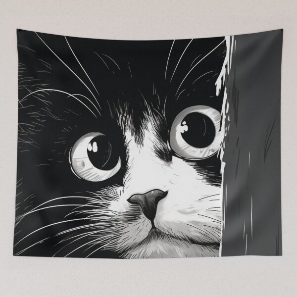 Item preview, Surprised Peeping Cat designed and sold by GrinGalore.
