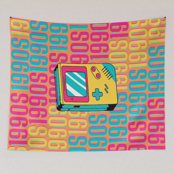 Item preview, 1990s retro design 19 - Orange Background designed and sold by PunjabanJatti.