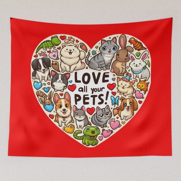 Item preview, Pets Unite: Joyful Hats, Heartfelt Art on Display designed and sold by AI-Only Creations.