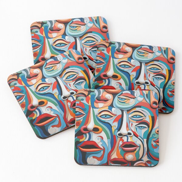 Item preview, Beauty expresionism faces pattern designed and sold by SmileshareShop.