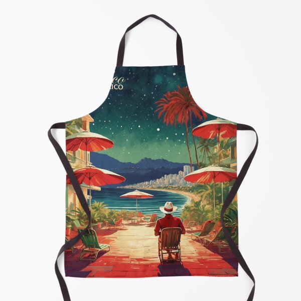 Item preview, Acapulco Beach Starry Night Mexico Vintage Poster designed and sold by TravelersGems.