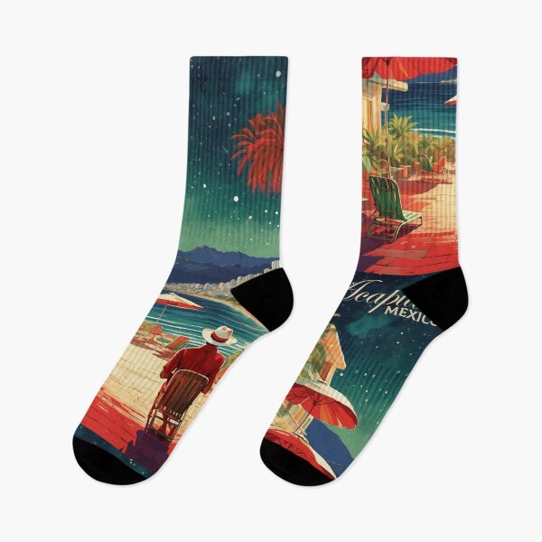 Item preview, Acapulco Beach Starry Night Mexico Vintage Poster designed and sold by TravelersGems.