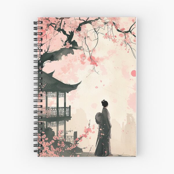 Aperçu de l'œuvre Oeuvre de fleurs de cerisier et de geisha créée et vendue par KatanaCreative.