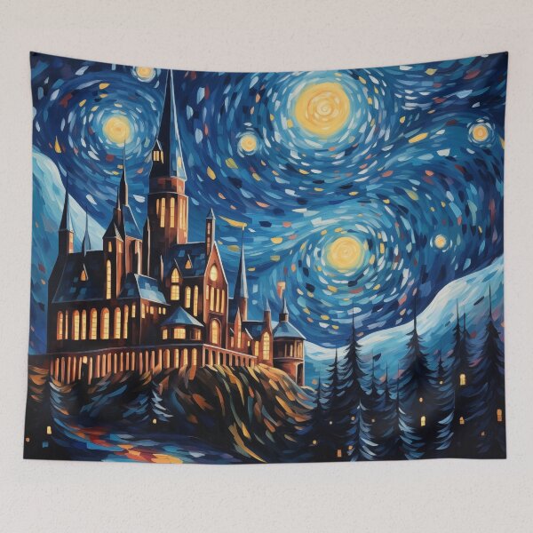 Item preview, castle and starry night designed and sold by WarmHeartedArt.