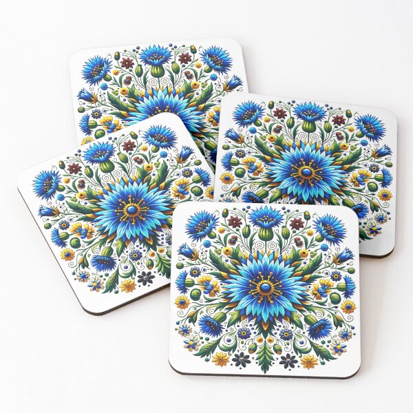 Item preview, Floral Collage Cornflower - A Nautical tribute to Kashubian Folklore designed and sold by DesignPoland.