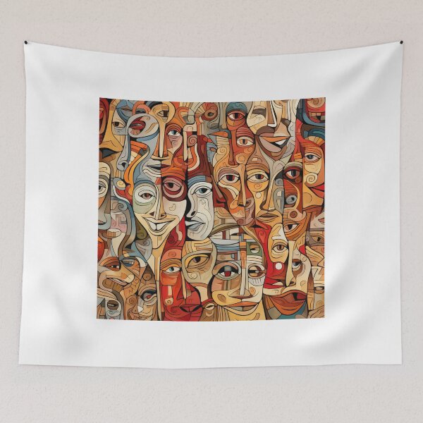 Item preview, Beauty expresionism faces pattern designed and sold by SmileshareShop.