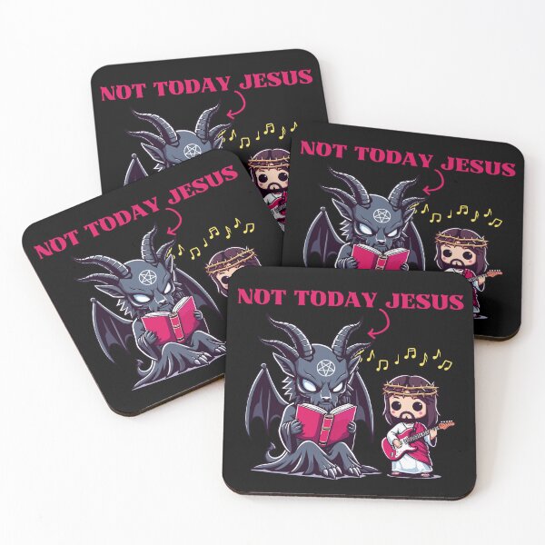 Item preview, Not Today Jesus - Baphomet and Jesus designed and sold by Kawaii-n-Spice.