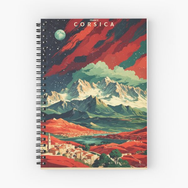 Item preview, Corsica France Starry Night and Moon Vintage Poster designed and sold by TravelersGems.