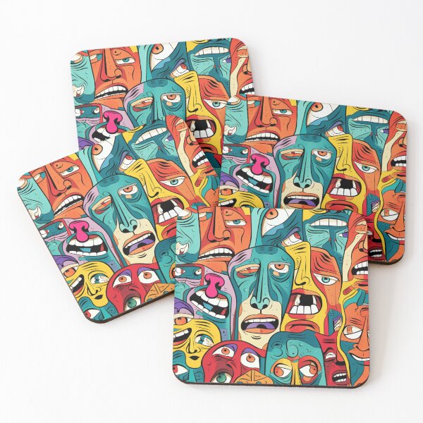 Item preview, Emotion expresionism faces pattern designed and sold by SmileshareShop.