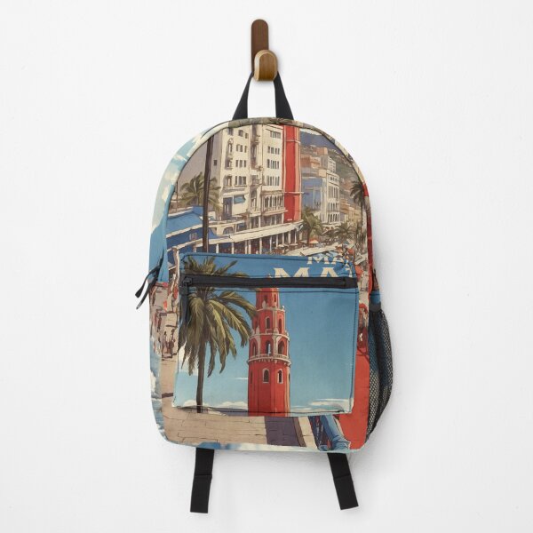 Item preview, Malecon de Mazatlan Beach Mexico Vintage Poster designed and sold by TravelersGems.