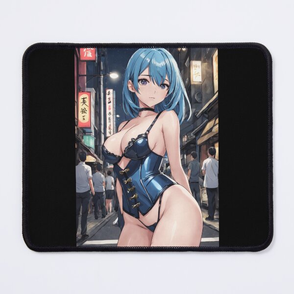 Item preview, Hentai Japanese Style Graphic, Hot Anime Sexy Girls, Blue Hair designed and sold by 72artteam.