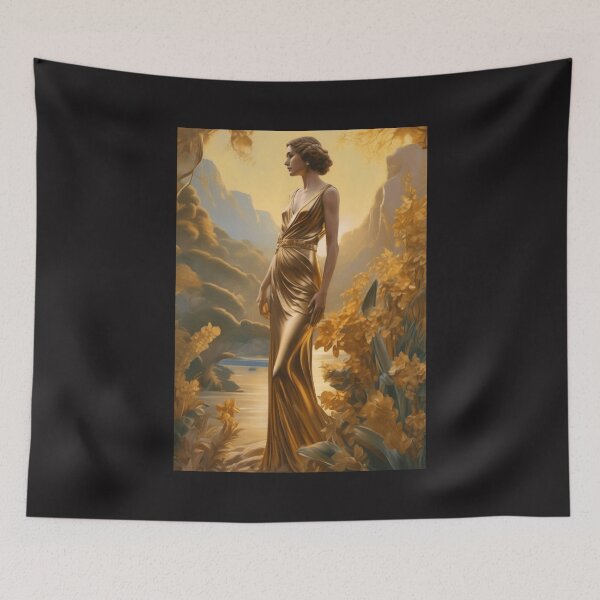 Item preview, Gold lady art deco  designed and sold by BubbleTextBox.