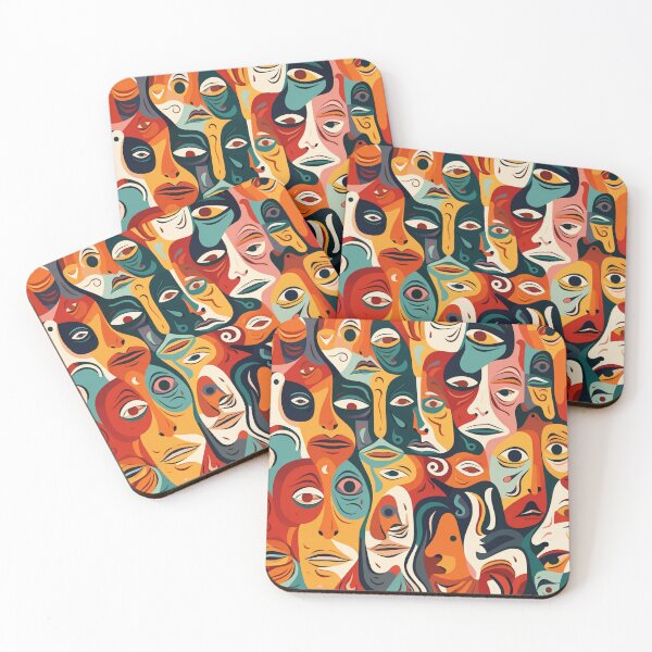 Item preview, Emotion expresionism faces pattern designed and sold by SmileshareShop.