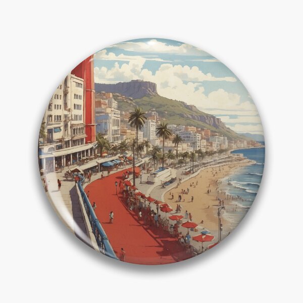 Item preview, Malecon de Mazatlan Beach Mexico Vintage Poster designed and sold by TravelersGems.