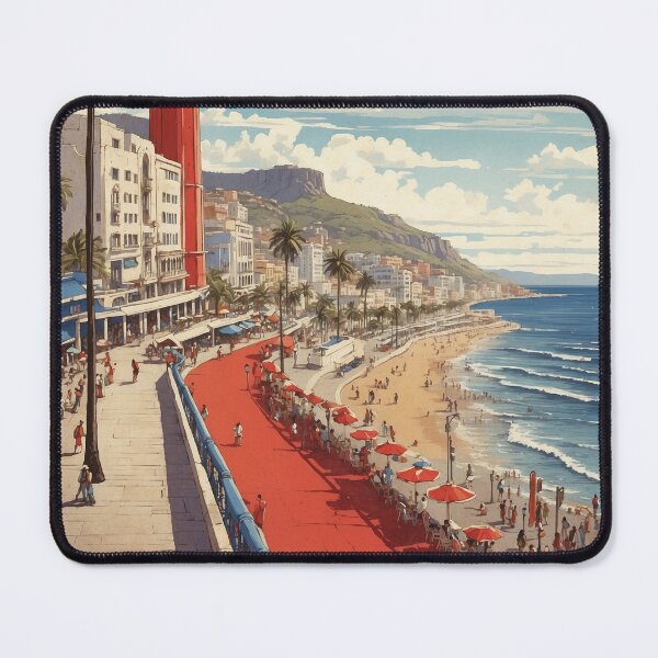 Item preview, Malecon de Mazatlan Beach Mexico Vintage Poster designed and sold by TravelersGems.