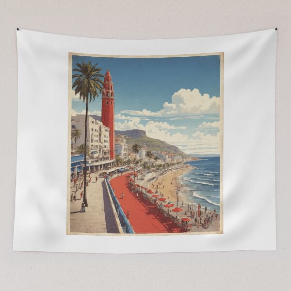 Item preview, Malecon de Mazatlan Beach Mexico Vintage Poster designed and sold by TravelersGems.